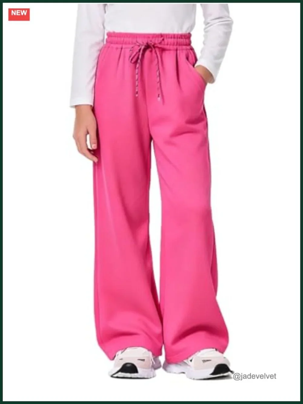 Girls Cotton Blend Sweatpants Straight Leg Drawstring Athletic Track Pants